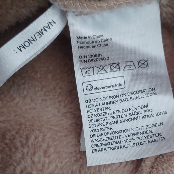 H&M Cozy Reindeer Hoodie Size US 3/4T Tan - Picture 4 of 5